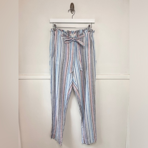 Beach Lunch Lounge Giavanna Marshmellow Stripe Linen Blend Pants - Picture 1 of 9